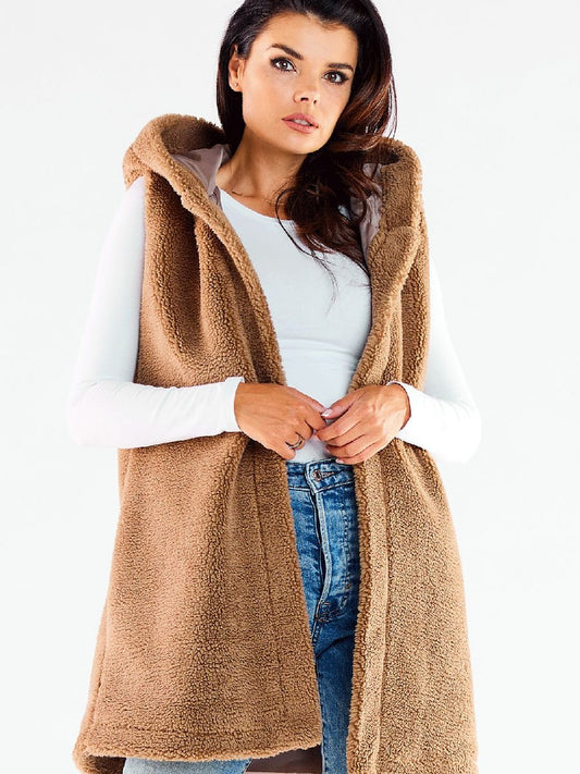 Gilet model 173892 Brown by awama - Gilet