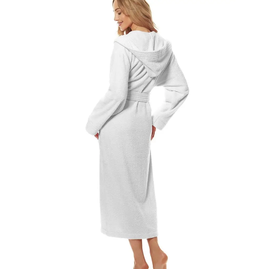 Long bathrobe model 152619 White by L&L collection -