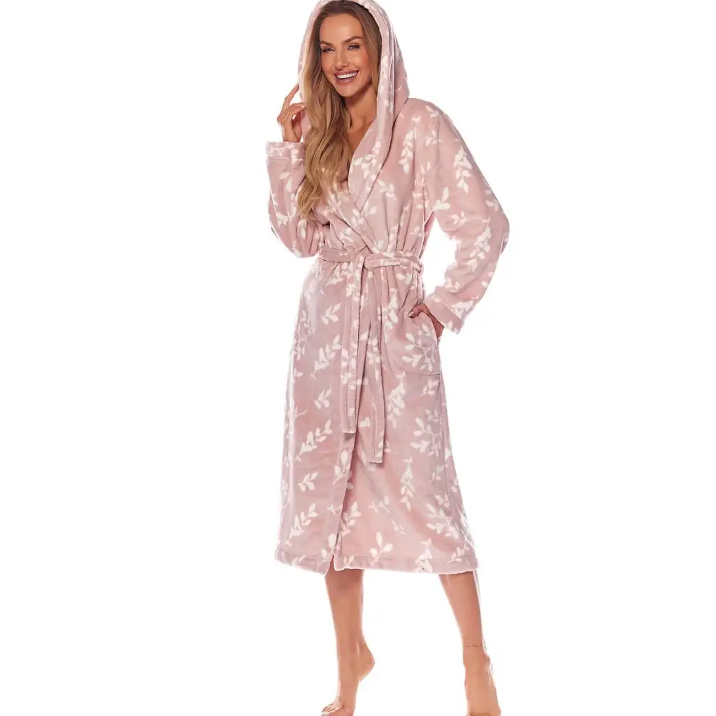 Long bathrobe model 172753 Pink by L&L collection -