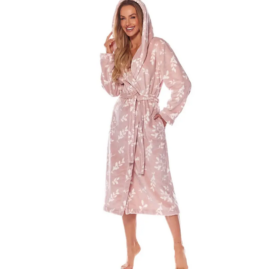 Long bathrobe model 172753 Pink by L&L collection -