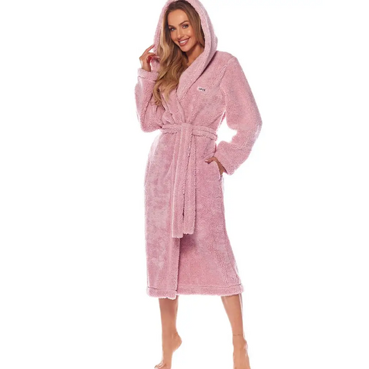 Long bathrobe model 172768 Pink by L&L collection -