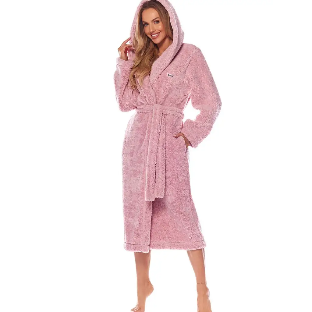 Long bathrobe model 172768 Pink by L&L collection -