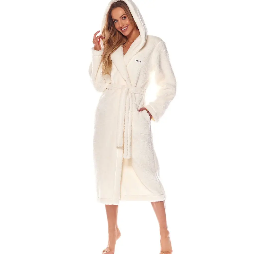 Long bathrobe model 172769 Beige by L&L collection -