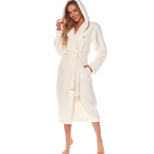 Long bathrobe model 172769 Beige by L&L collection -