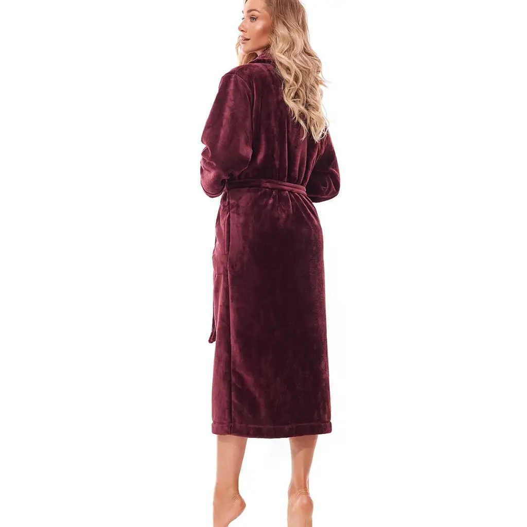 Long bathrobe model 188082 Red by L&L collection - Bathrobes