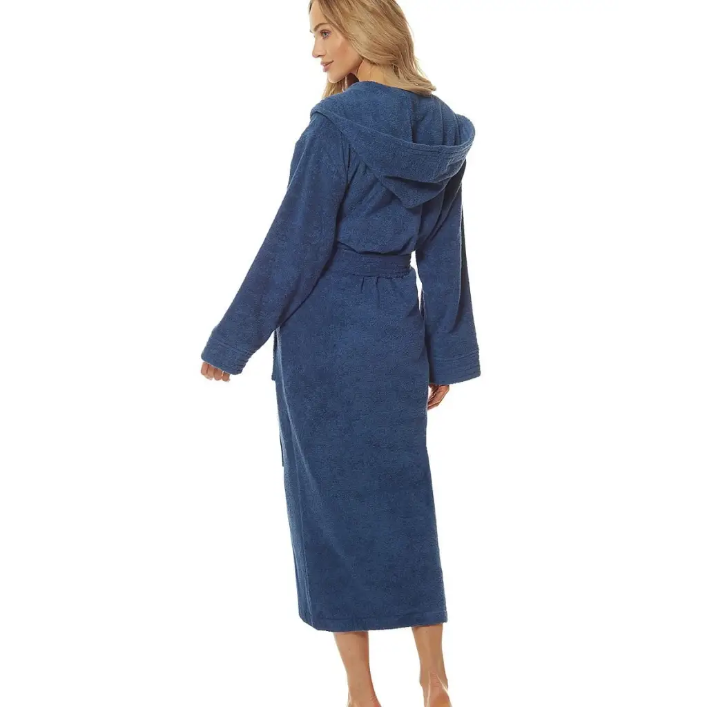 Long bathrobe model 188083 Navy Blue by L&L collection -