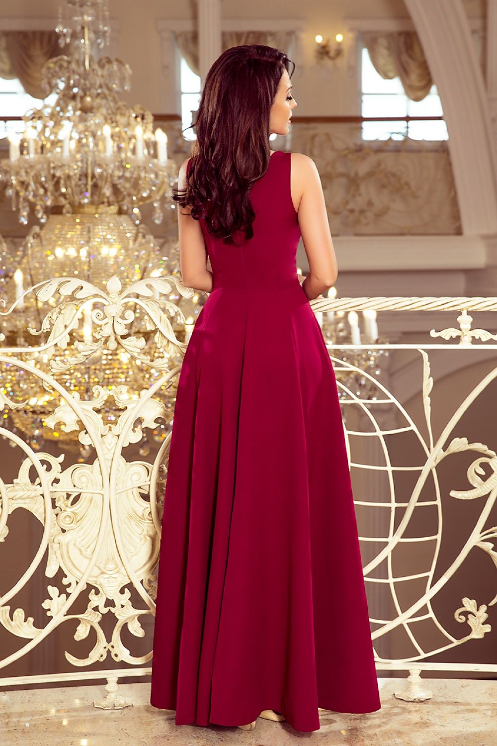 Long dress model 131669 Burgundy by Numoco - Long Dresses