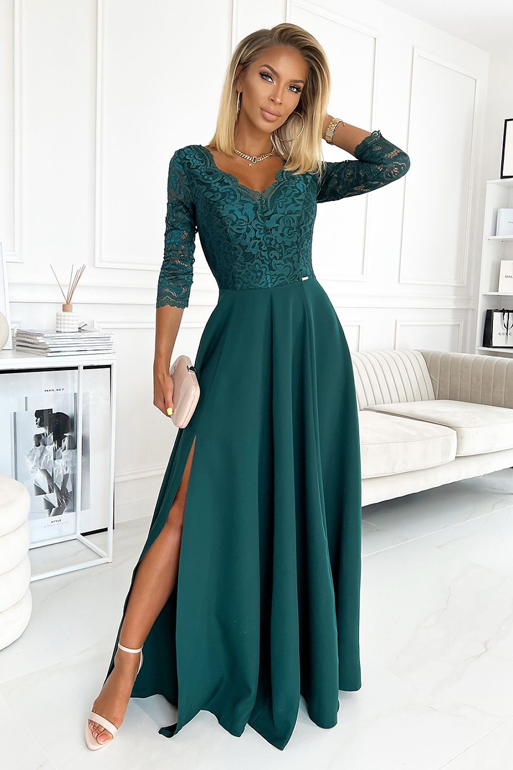 Long dress model 171435 Green by Numoco - Dresses