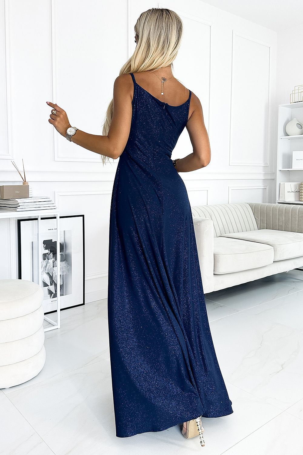 Long dress model 183704 Navy Blue by Numoco - Long Dresses