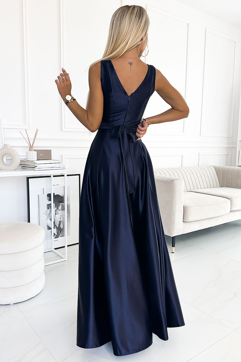 Long dress model 187277 Navy Blue by Numoco - Long Dresses