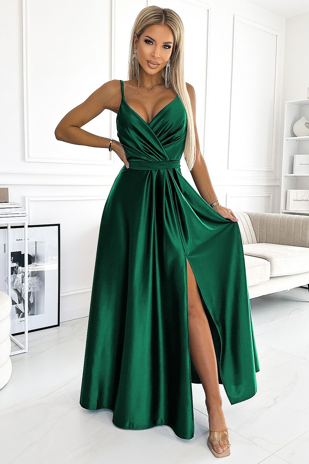 Long dress model 188107 Green by Numoco - Long Dresses