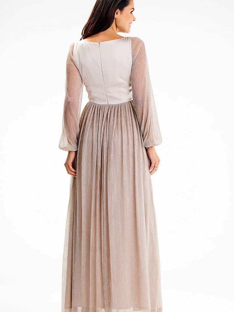 Long dress model 189440 Beige by awama - Long Dresses