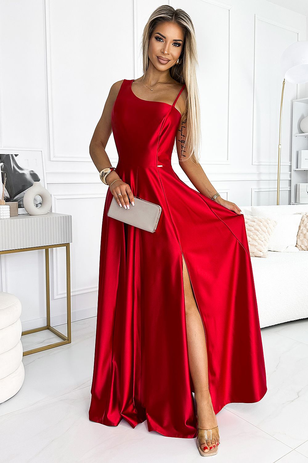 Long dress model 191666 Red by Numoco - Long Dresses