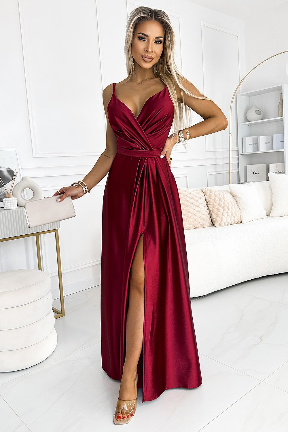 Long dress model 192467 Red by Numoco - Long Dresses