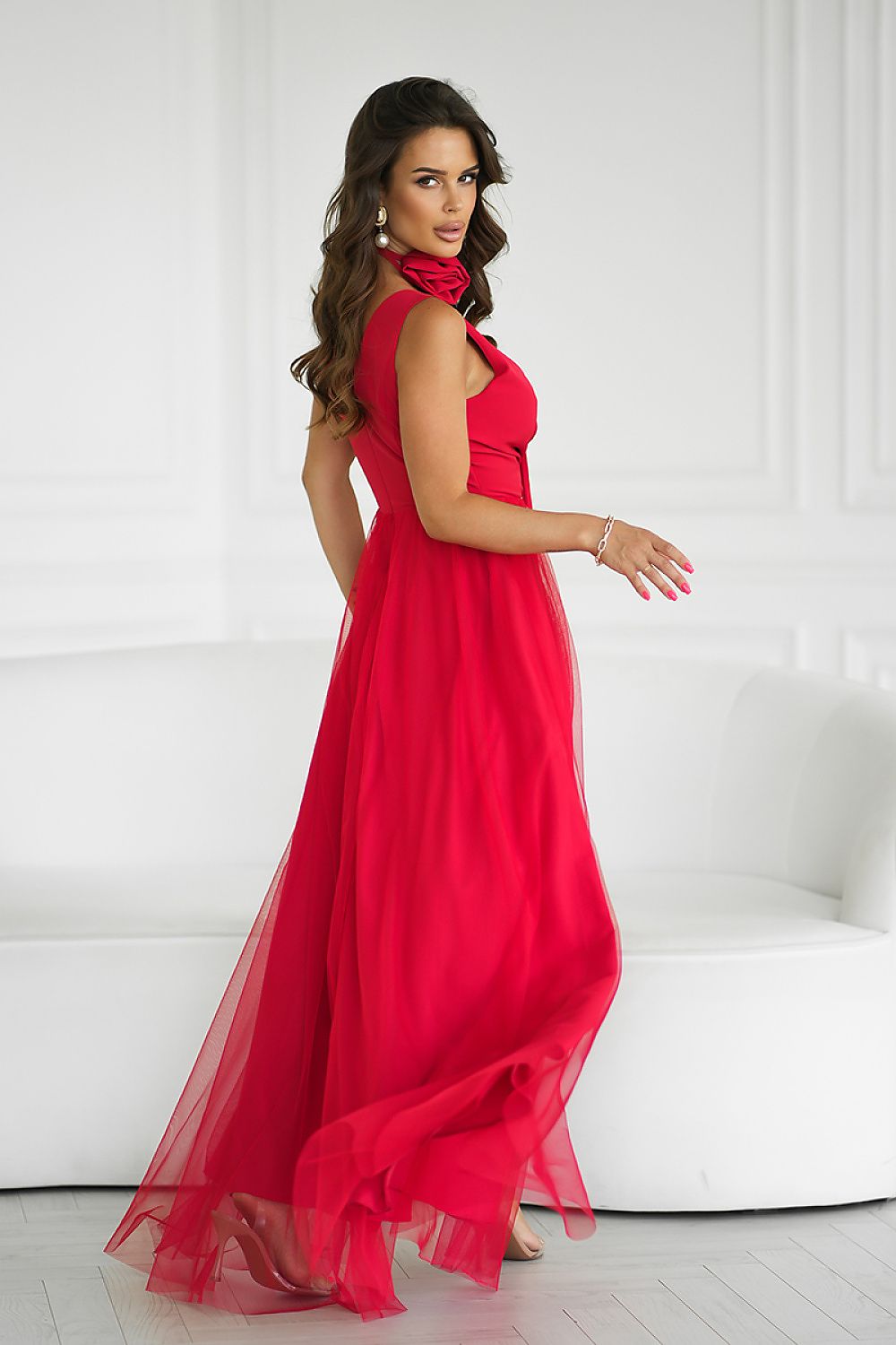 Long dress model 199324 Red by Bicotone - Long Dresses