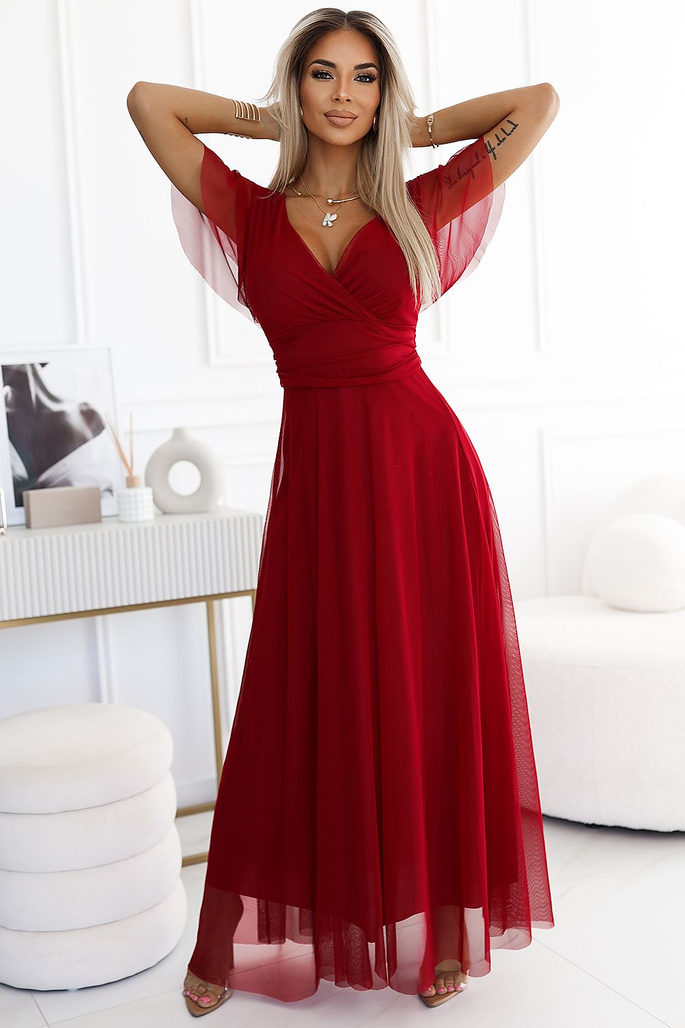 Long dress model 202448 Red by Numoco - One Size - Long