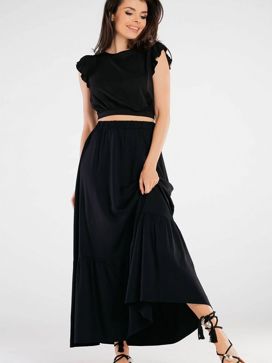 Long skirt model 166799 Black by awama - Long Skirts