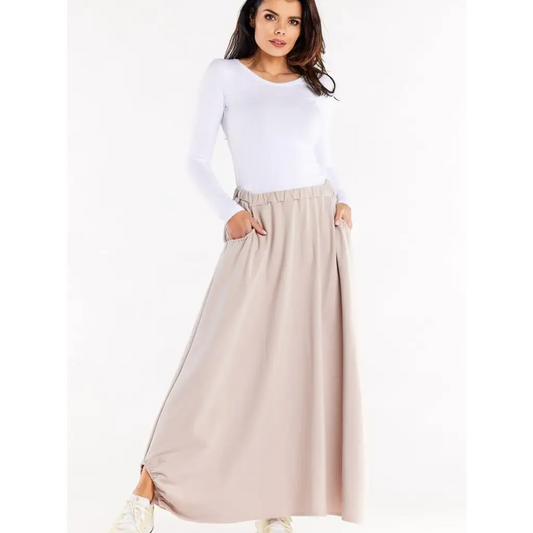 Long skirt model 188065 Beige by Infinite You - Long Skirts