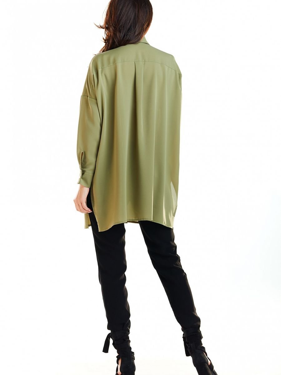 Long sleeve shirt model 129959 Green by awama - Shirts