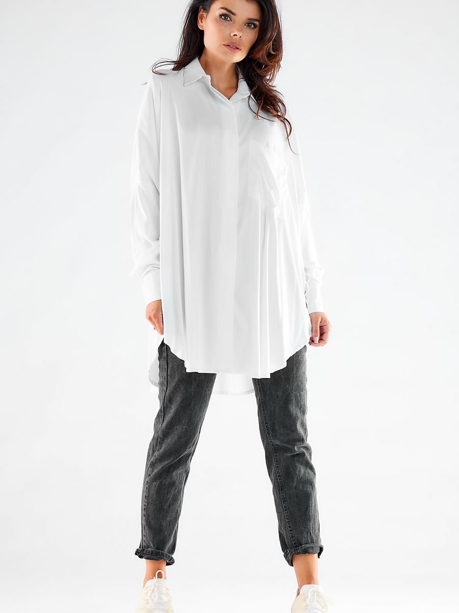 Long sleeve shirt model 173909 White by awama - One Size -