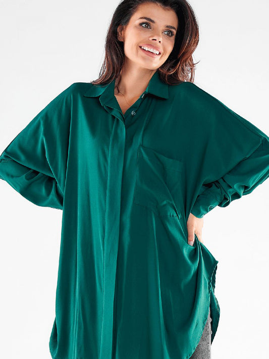 Long sleeve shirt model 173910 Green by awama - One Size -