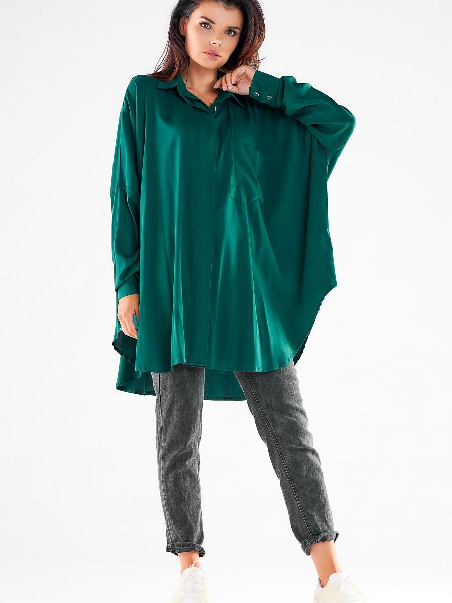 Long sleeve shirt model 173910 Green by awama - One Size -