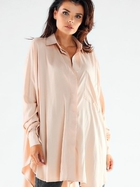 Long sleeve shirt model 173912 Beige by awama - One Size -