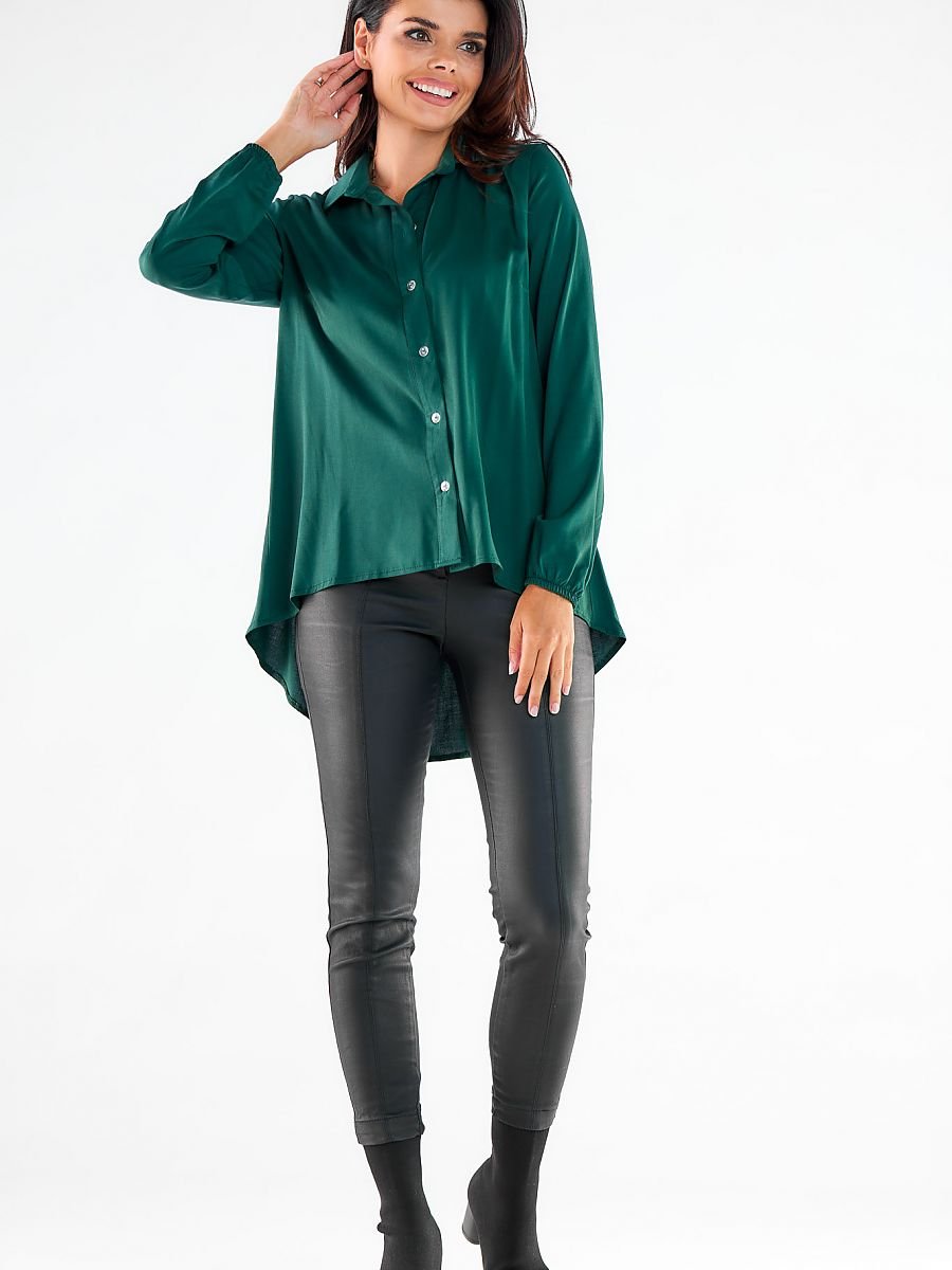 Long sleeve shirt model 173914 Green by awama - Shirts