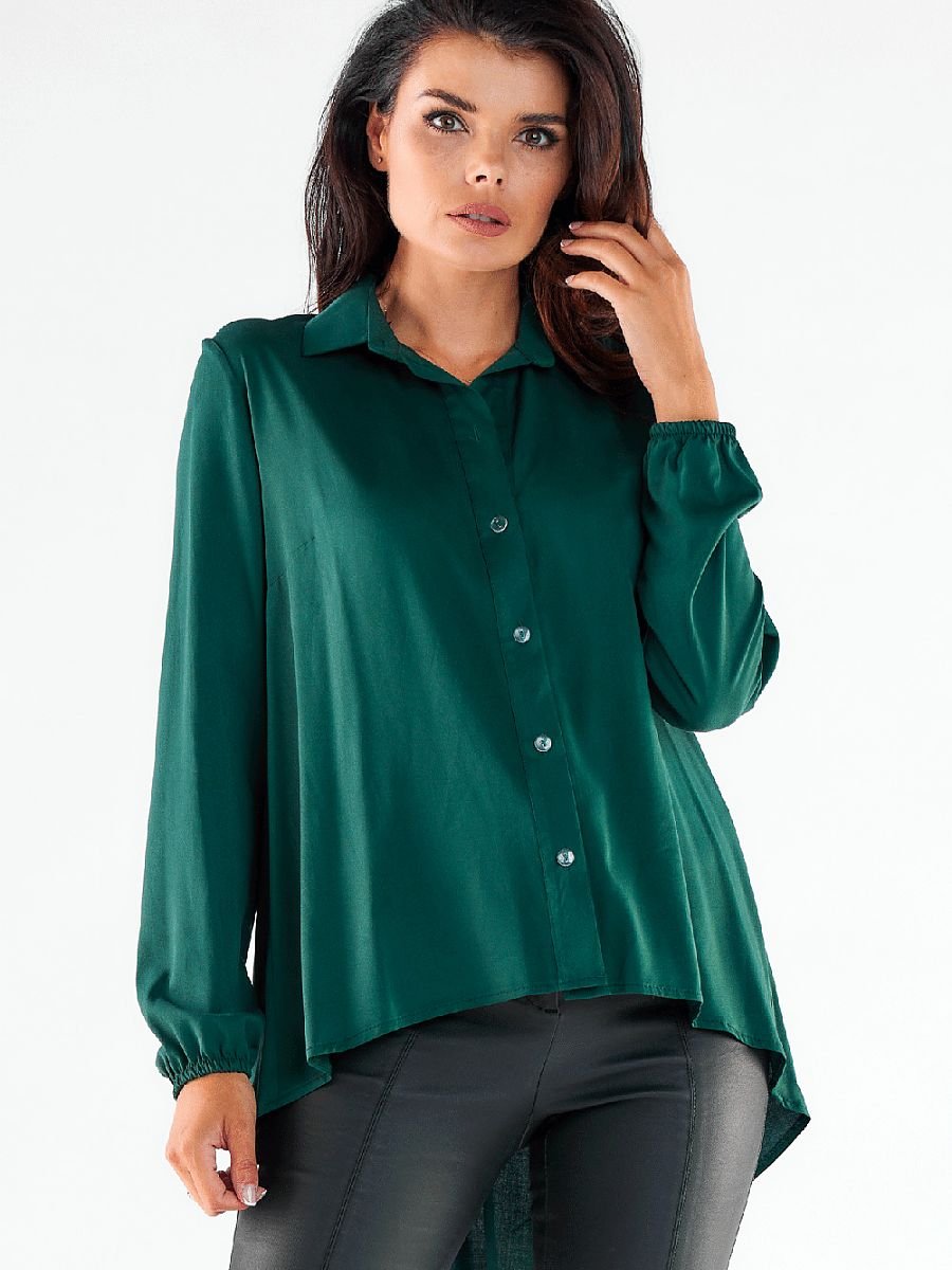 Long sleeve shirt model 173914 Green by awama - Shirts