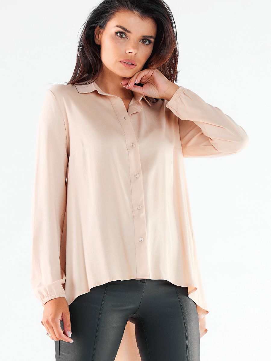 Long sleeve shirt model 173916 Beige by awama - Shirts