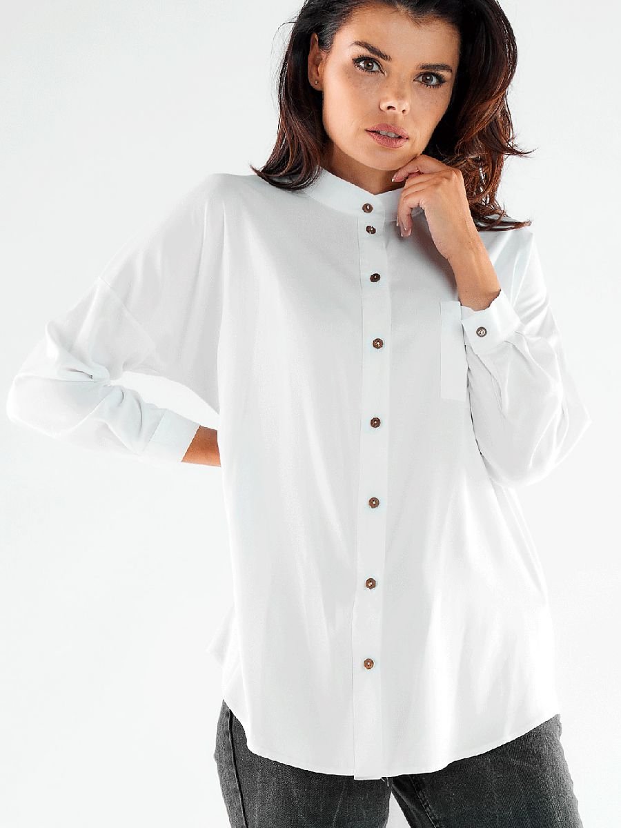 Long sleeve shirt model 173921 White by awama - Shirts