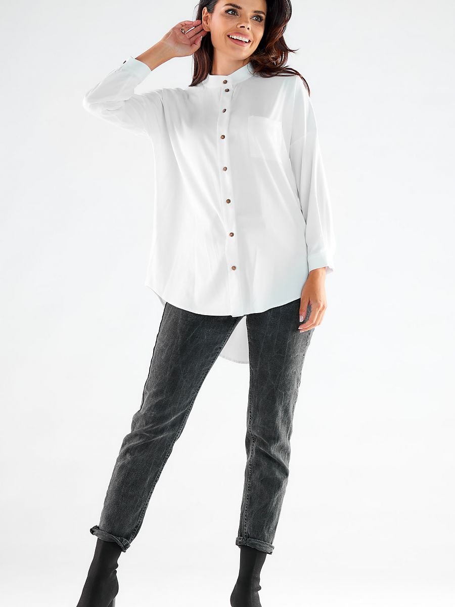 Long sleeve shirt model 173921 White by awama - Shirts