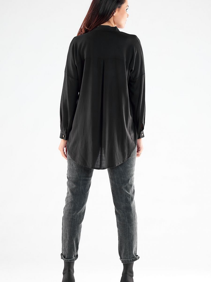 Long sleeve shirt model 173923 Black by awama - Shirts