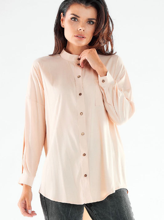 Long sleeve shirt model 173924 Beige by awama - Shirts