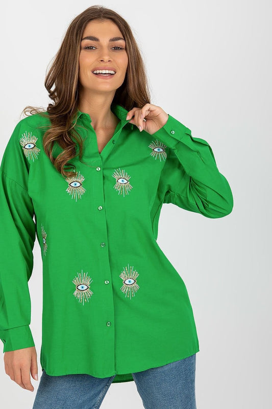 Long sleeve shirt model 181620 Green by Factory Price