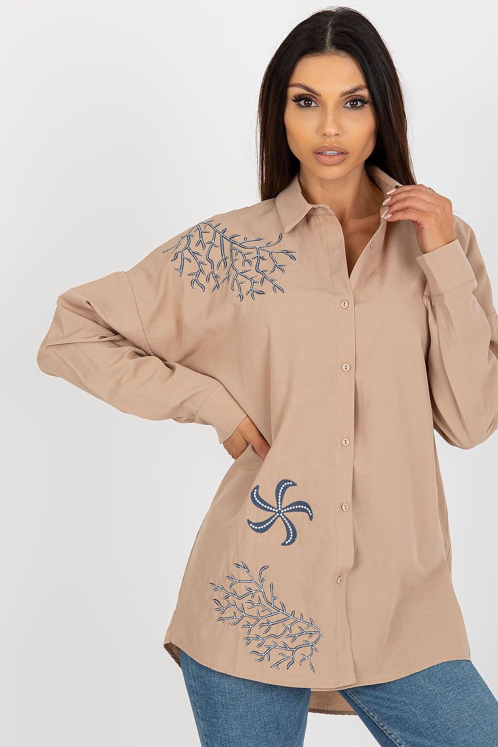 Long sleeve shirt model 181628 Beige by Factory Price