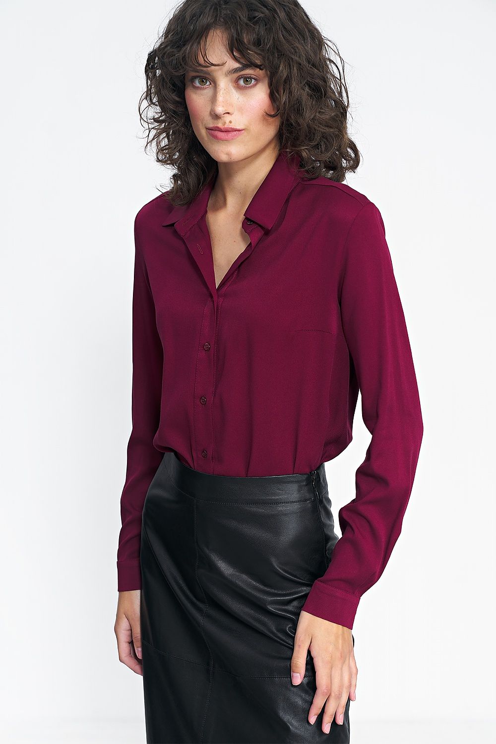 Long sleeve shirt model 184608 Burgundy by Nife - Shirts