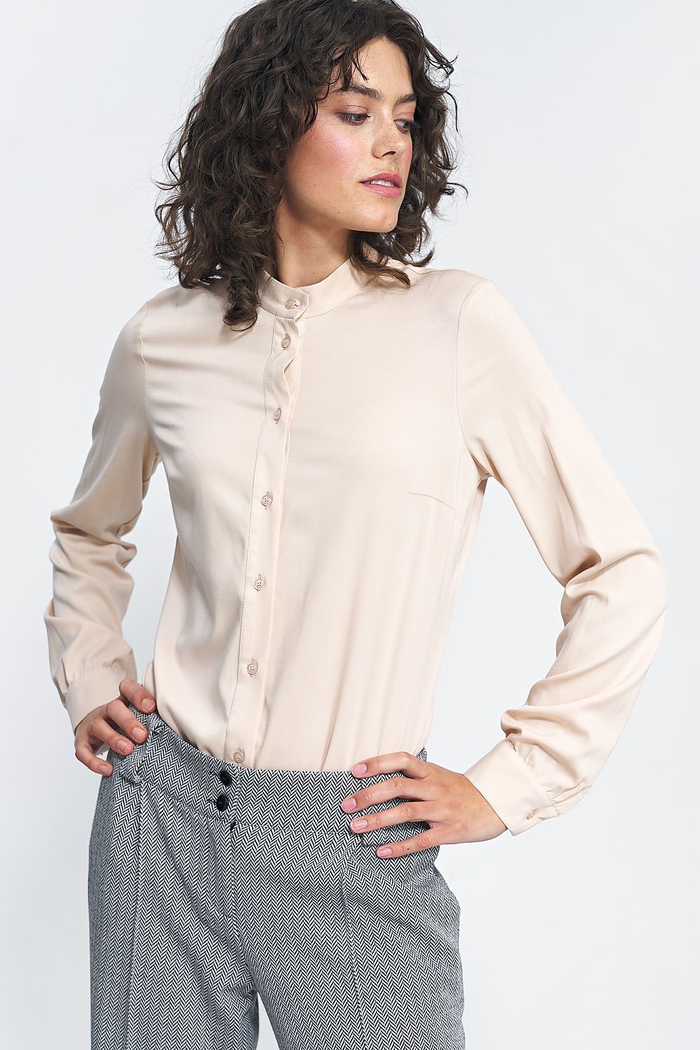 Long sleeve shirt model 184614 Beige by Nife - Shirts