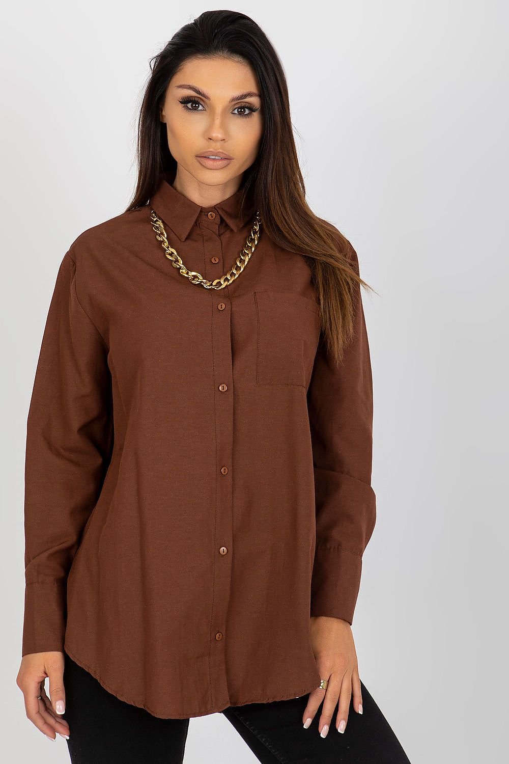 Long sleeve shirt model 184959 Brown by Factory Price