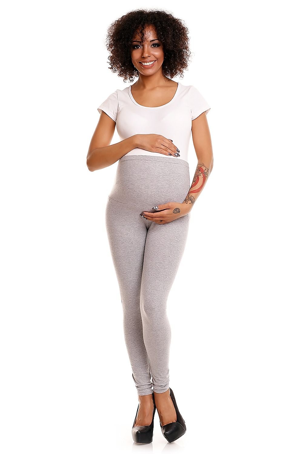 Maternity leggings model 174800 Grey by PeeKaBoo - Leggings