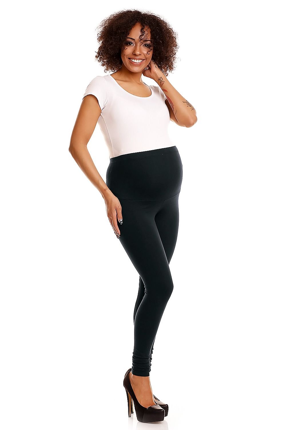 Maternity leggings model 174801 Black by PeeKaBoo - Leggings