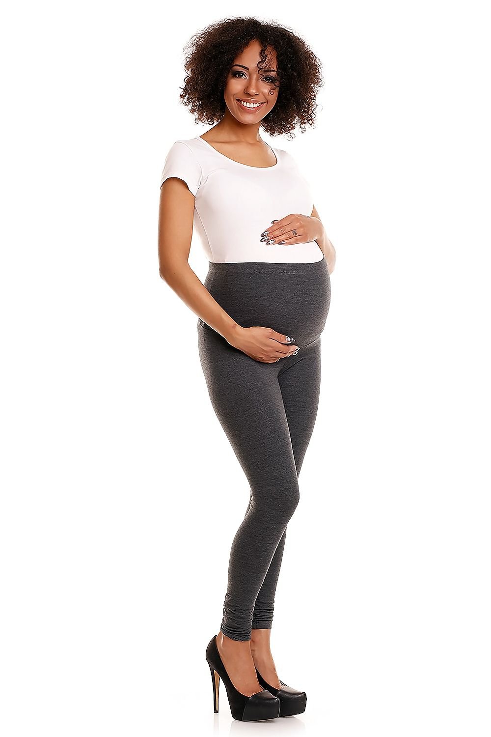 Maternity leggings model 174803 Grey by PeeKaBoo - Leggings