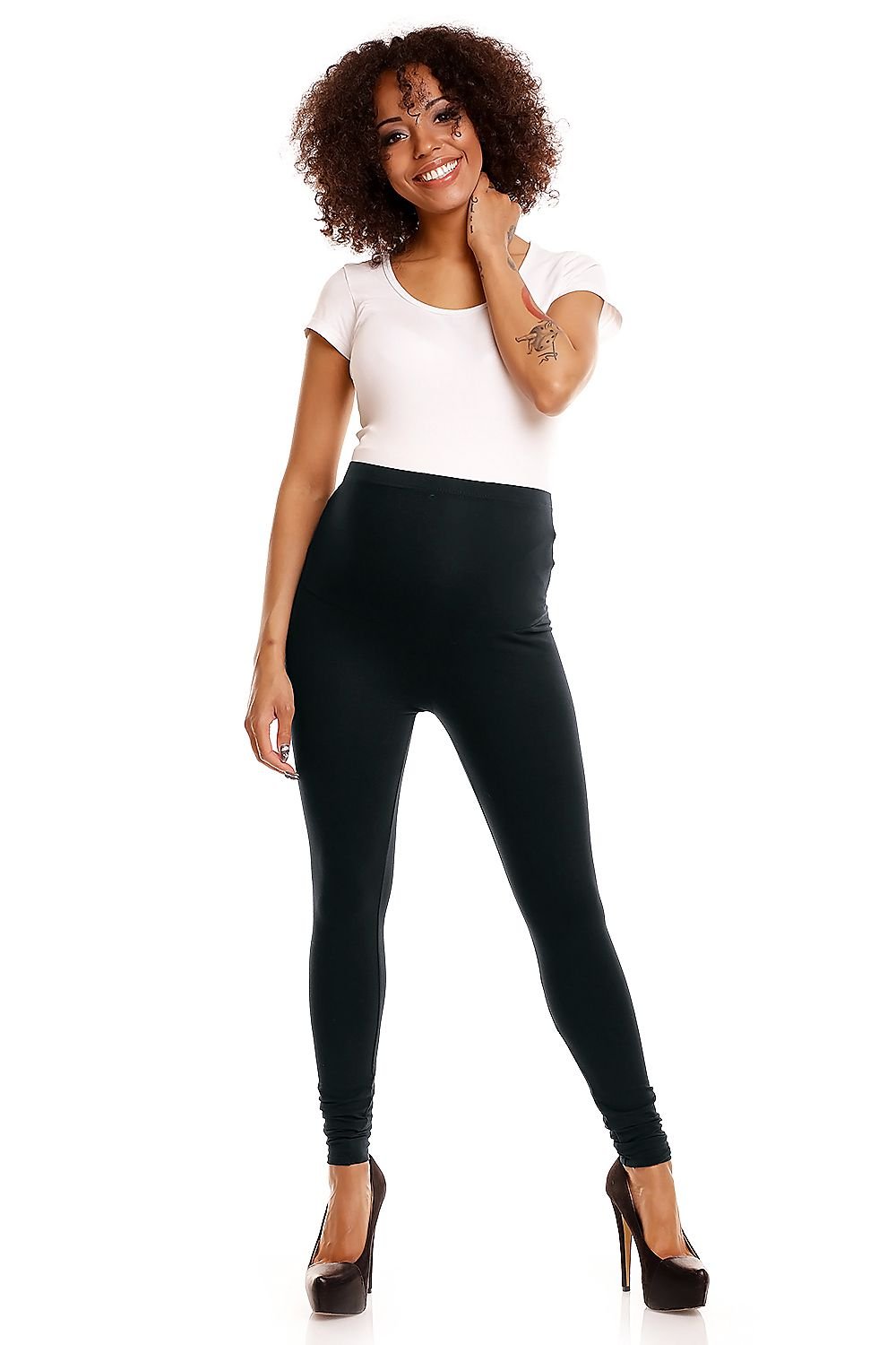 Maternity leggings model 84440 Black by PeeKaBoo - Leggings