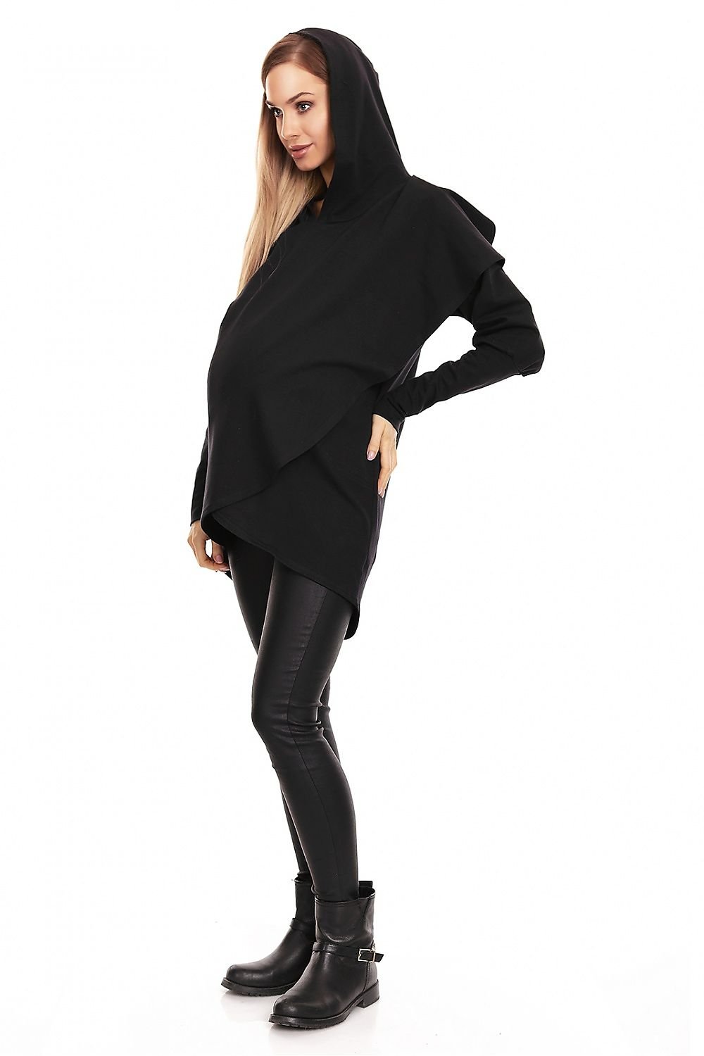 Maternity sweatshirt model 131942 Black by PeeKaBoo