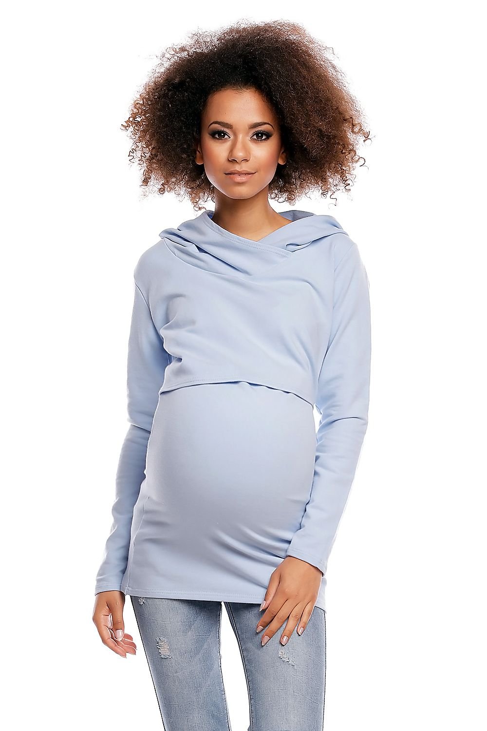 Maternity sweatshirt model 84457 Blue by PeeKaBoo