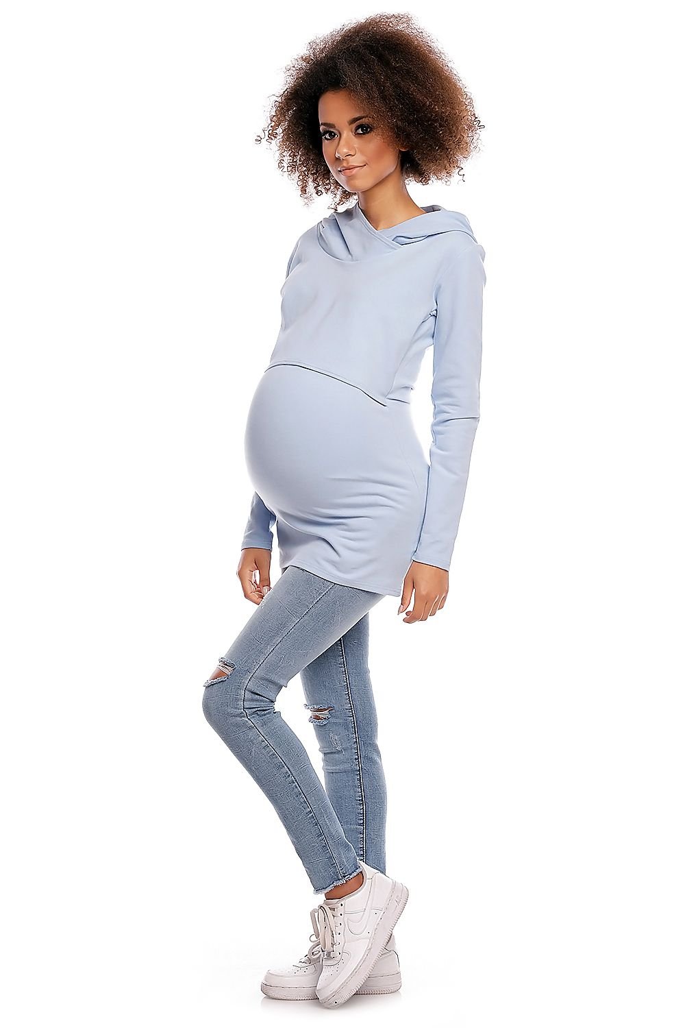 Maternity sweatshirt model 84457 Blue by PeeKaBoo