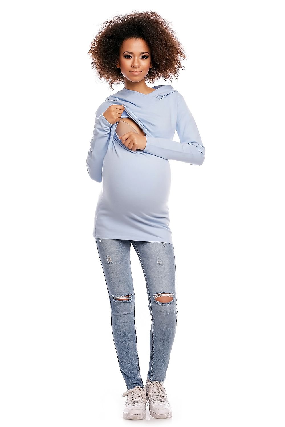 Maternity sweatshirt model 84457 Blue by PeeKaBoo