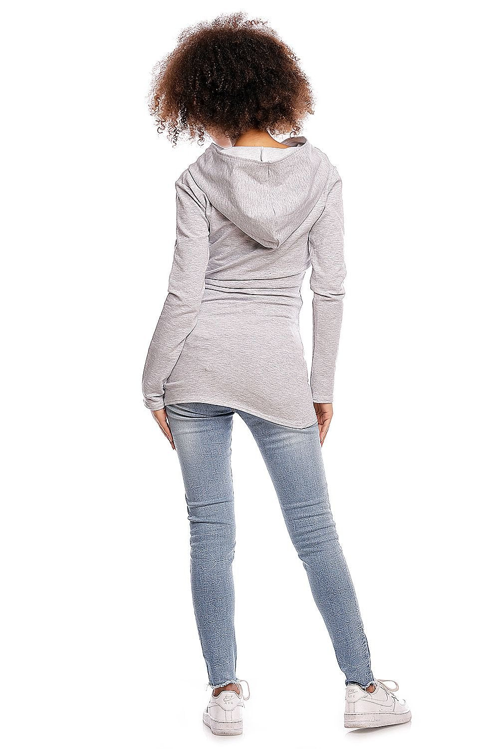 Maternity sweatshirt model 84459 Grey by PeeKaBoo