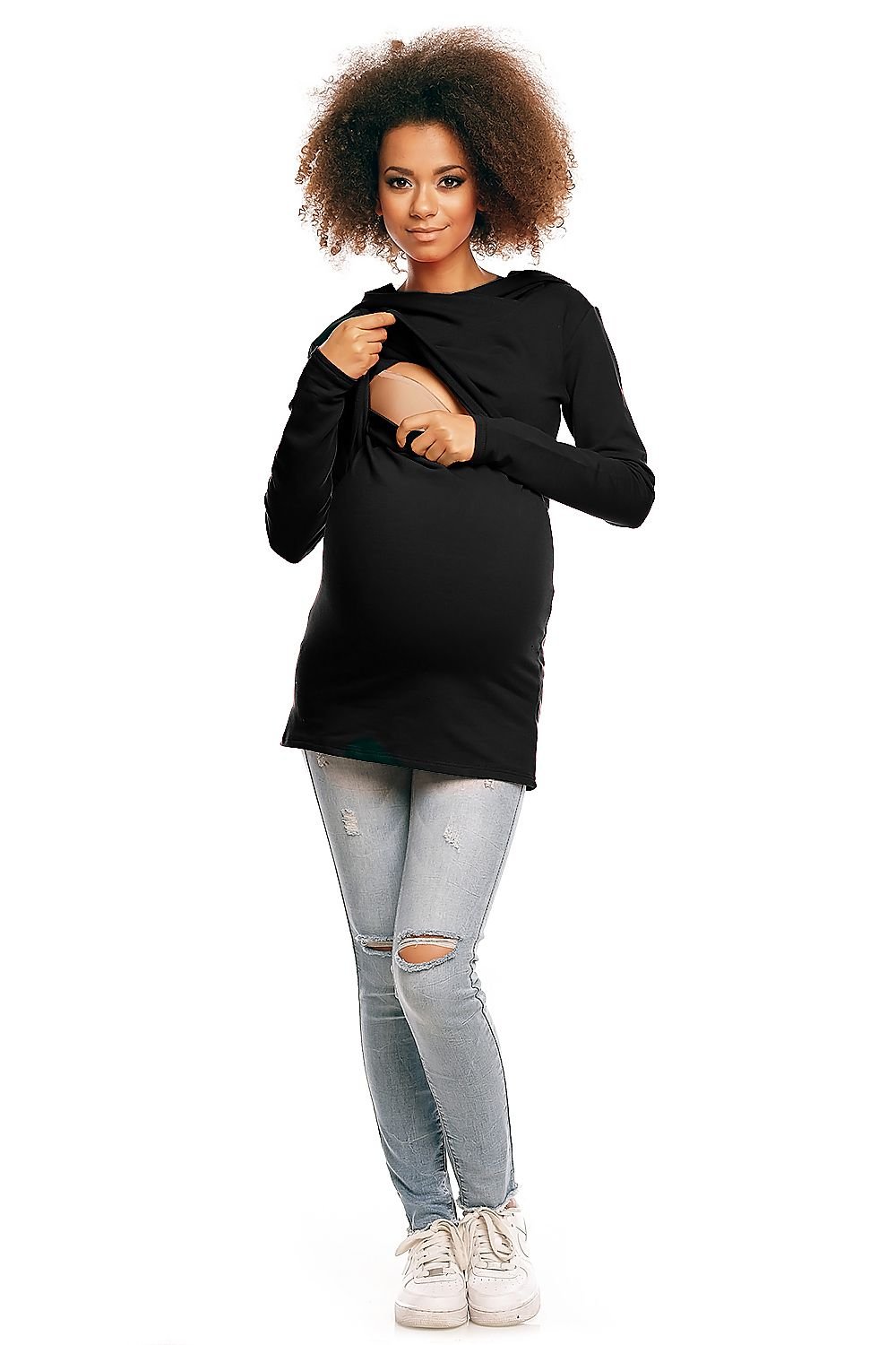 Maternity sweatshirt model Black by 84463 PeeKaBoo