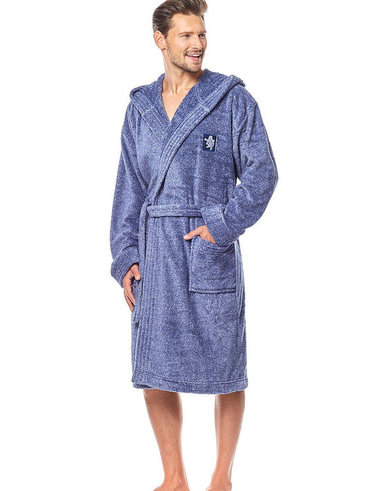 Men’s Bathrobe model 189698 Navy Blue by L&L collection